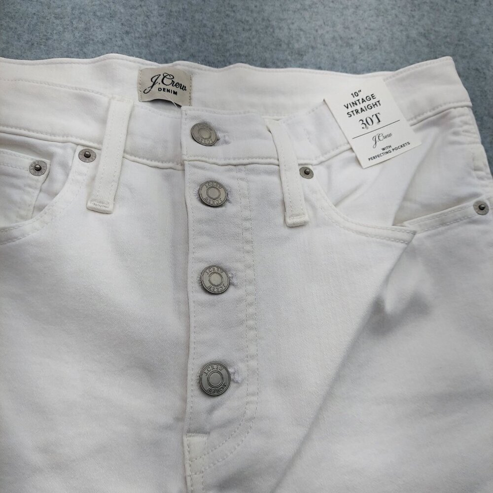 J. Crew 10" Vintage NWT Slim Straight Jean in White - Picture 2 of 16